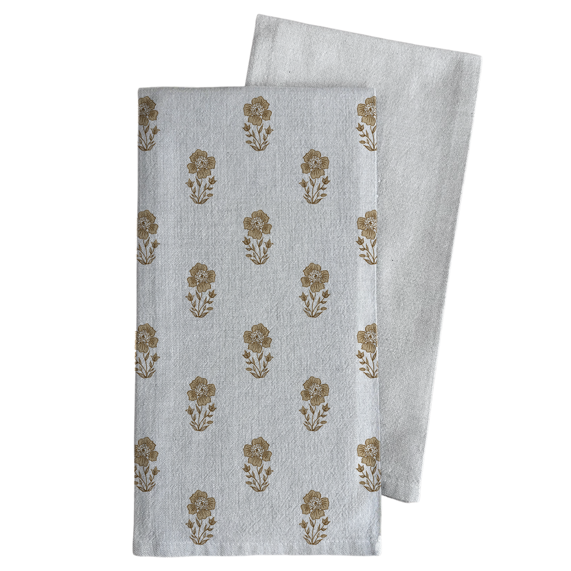 Gold Block Print Tea Towel - Whimsical Details - ["dish towel","tea towel"]