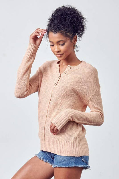 Henley Knit Sweater