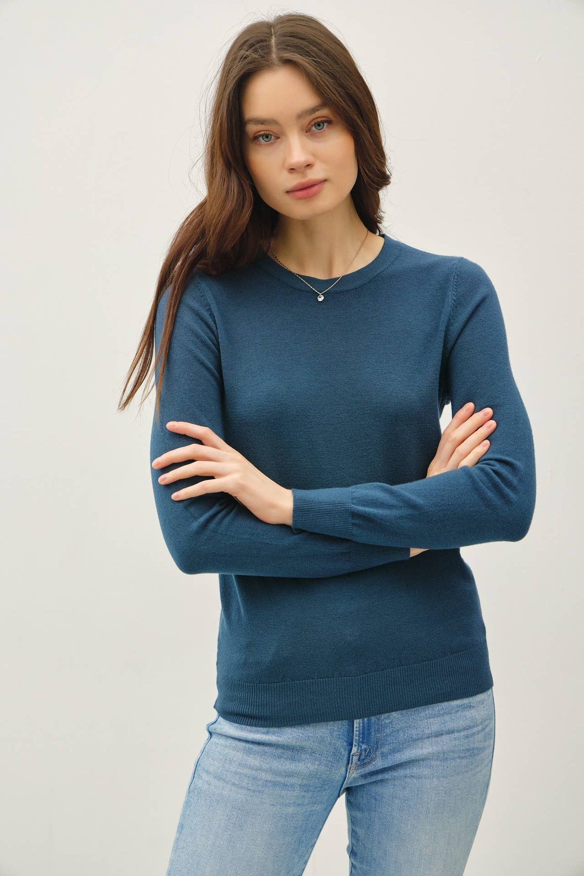 Basic Crew Neck Soft Knit Sweater