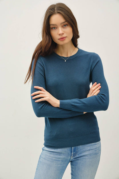 Basic Crew Neck Soft Knit Sweater