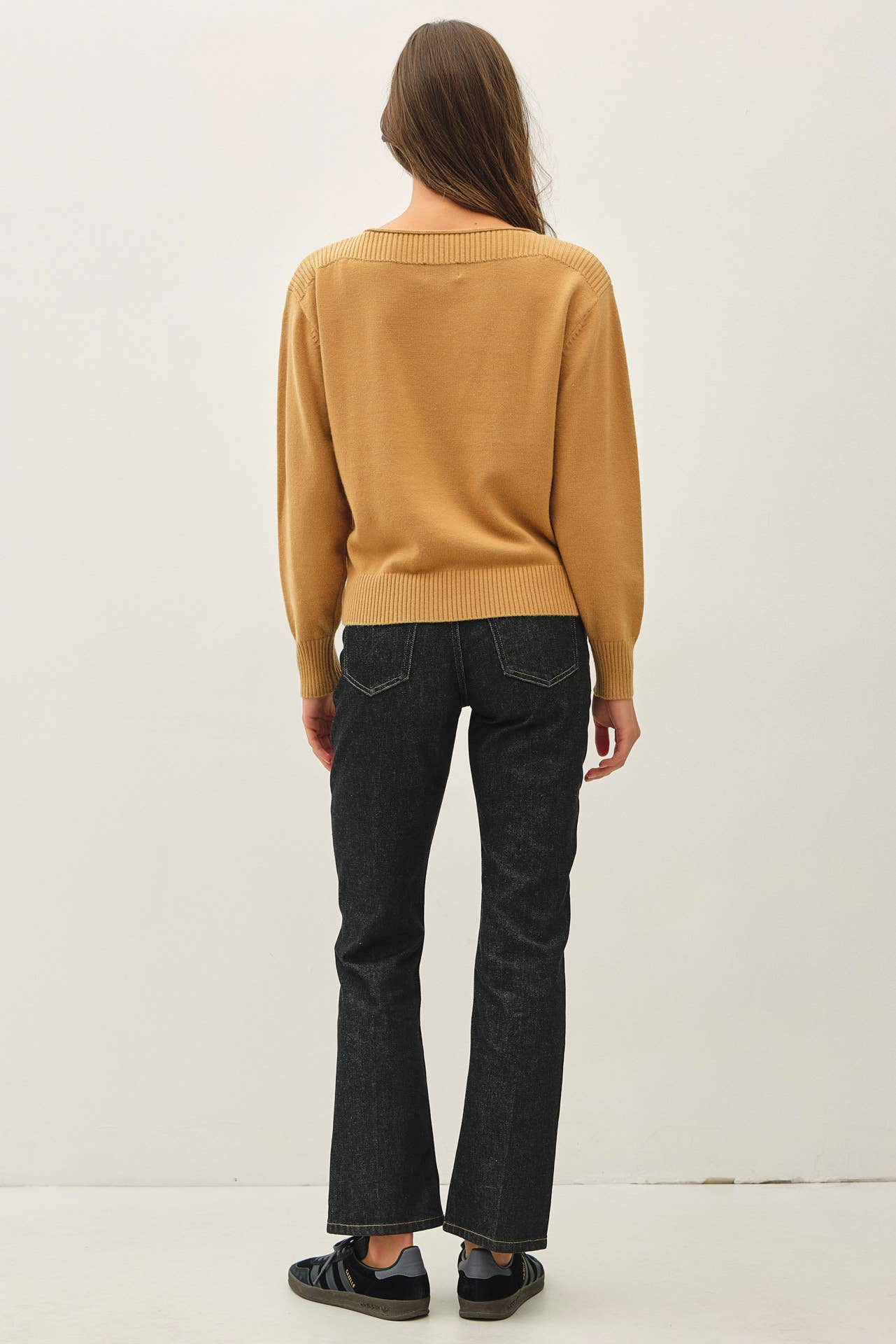 Rib Detail Boatneck Sweater