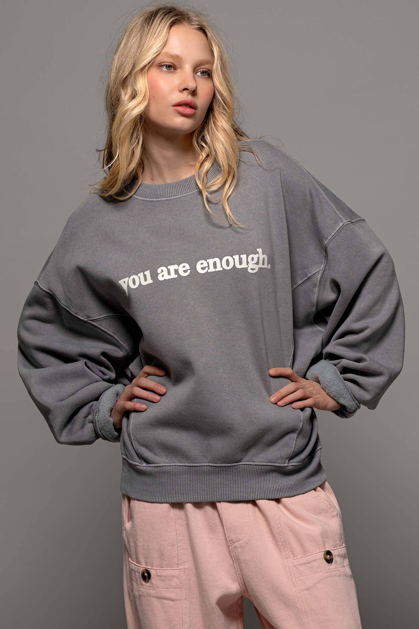 You are Enough Graphic Crewneck Sweater