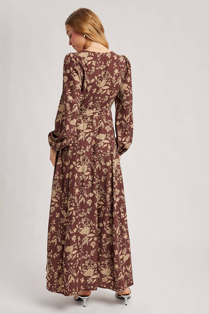 FLORAL PRINT WRAP MAXI DRESS