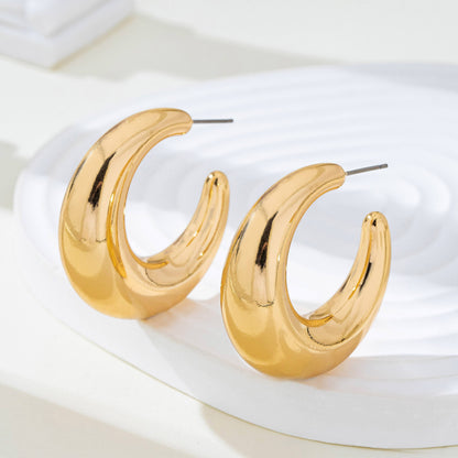 JoJo Tapered Gold-Tone Crescent Hoop Earrings