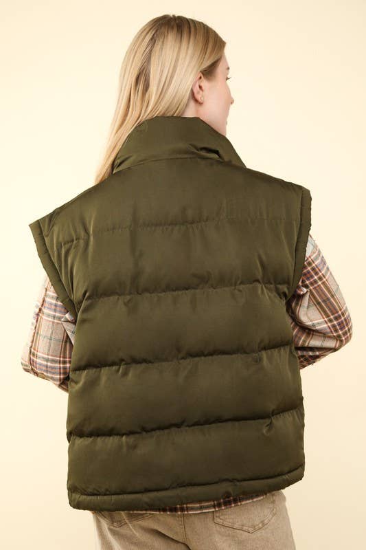 High Neck Casual Comfy Puffer Vest