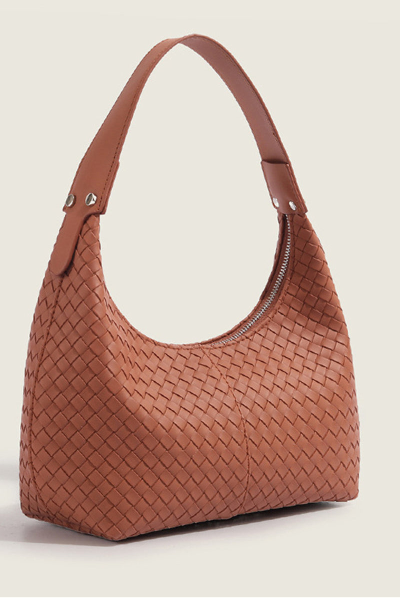 Woven weave underarm shoulder bag - Whimsical Details - ["bag","handbag","vegan leather","woven purse"]