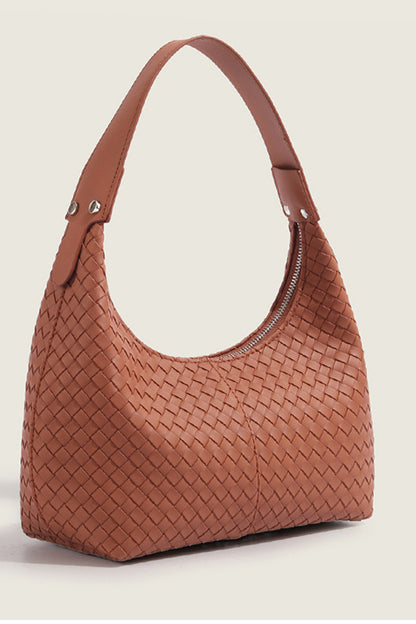 Woven weave underarm shoulder bag - Whimsical Details - ["bag","handbag","vegan leather","woven purse"]