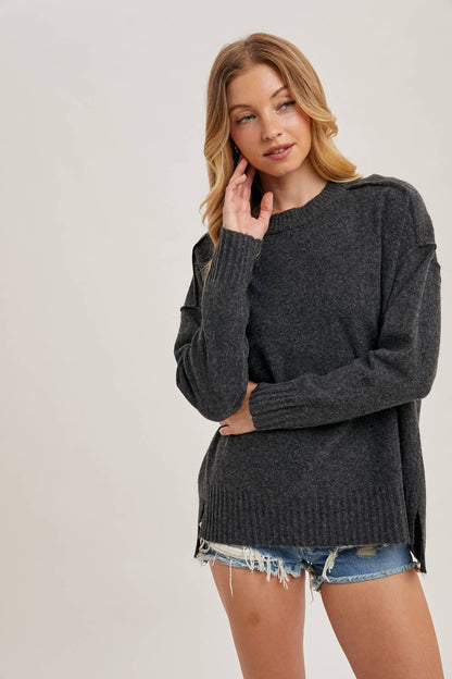 CREW NECK KNIT SWEATER PULLOVER