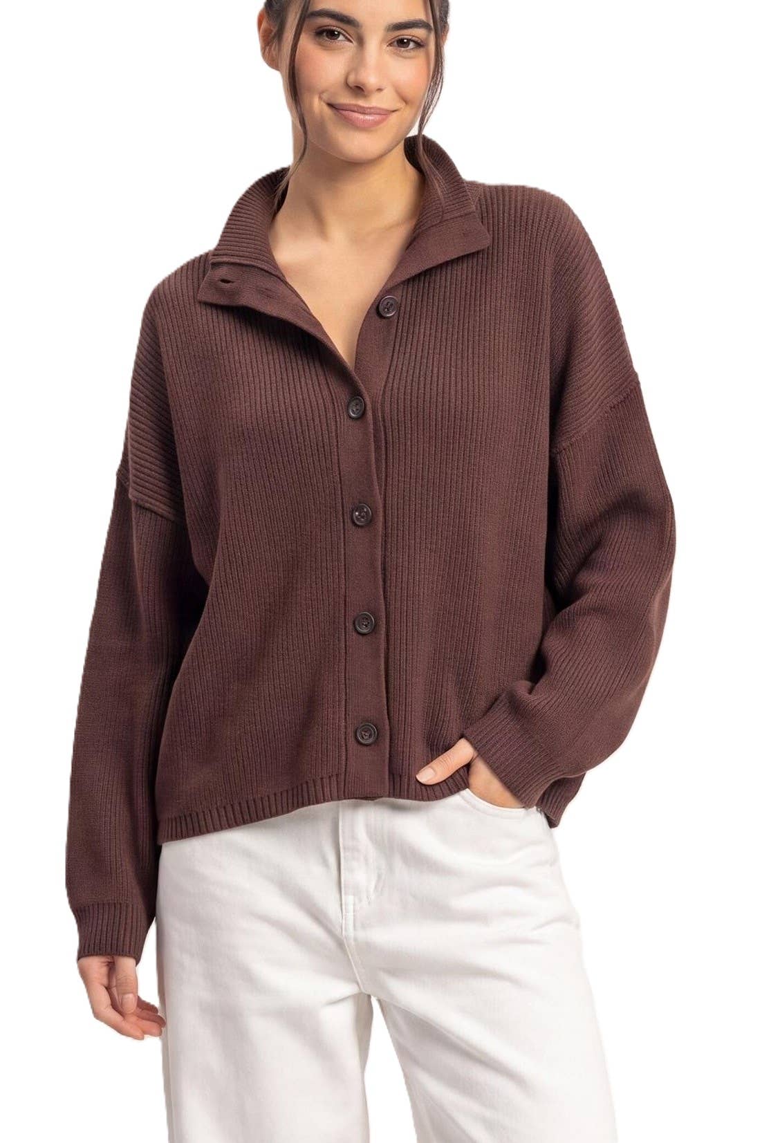 High Neck Oversized Cardigan