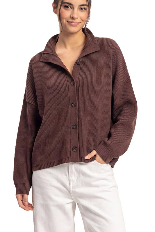 High Neck Oversized Cardigan