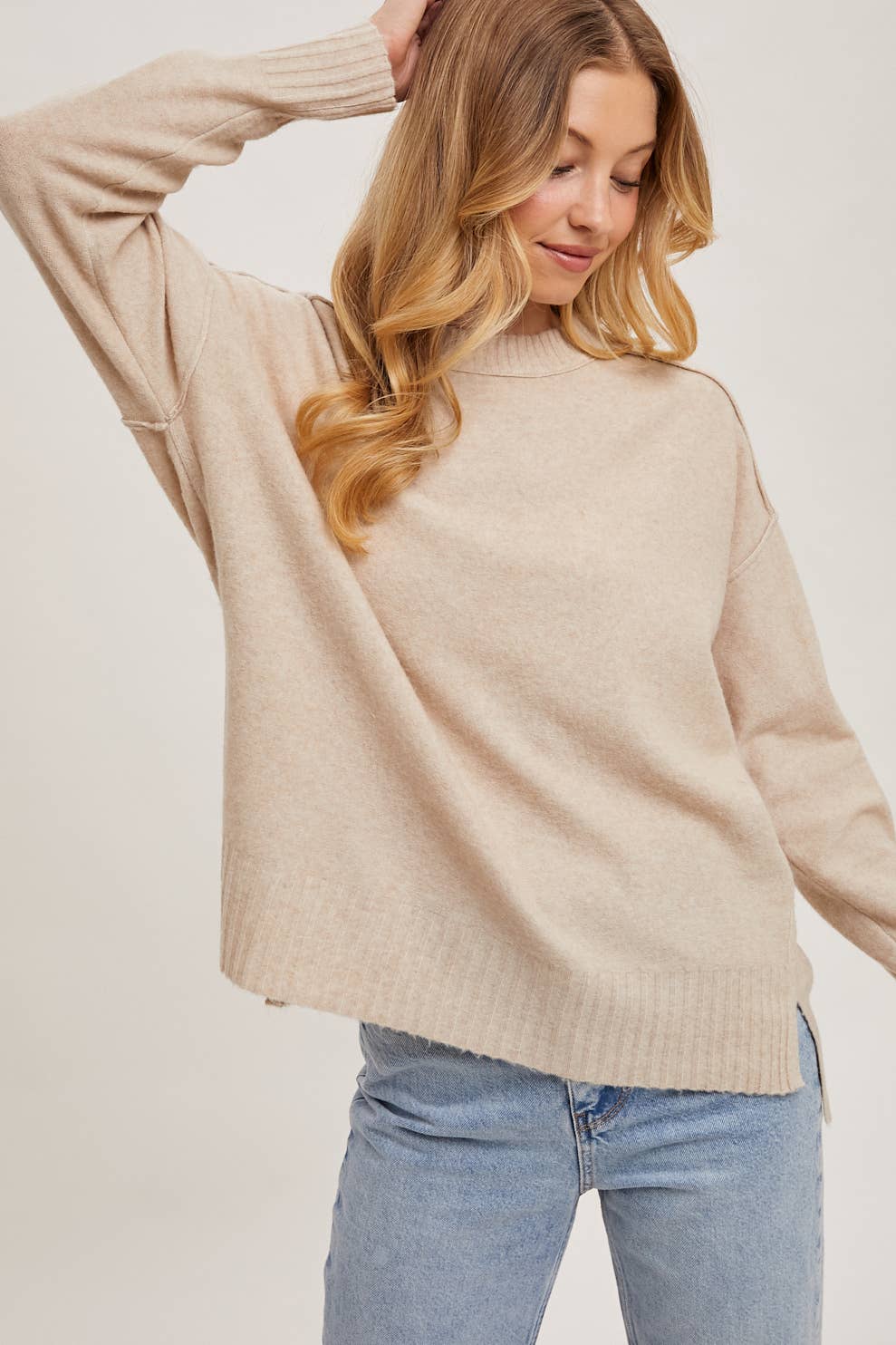 CREW NECK KNIT SWEATER PULLOVER