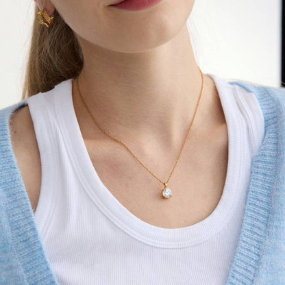 Sarah Round Rhinestone Necklace