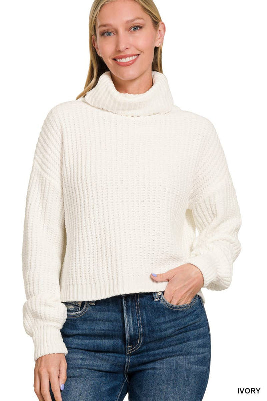 Chenille Turtleneck Sweater