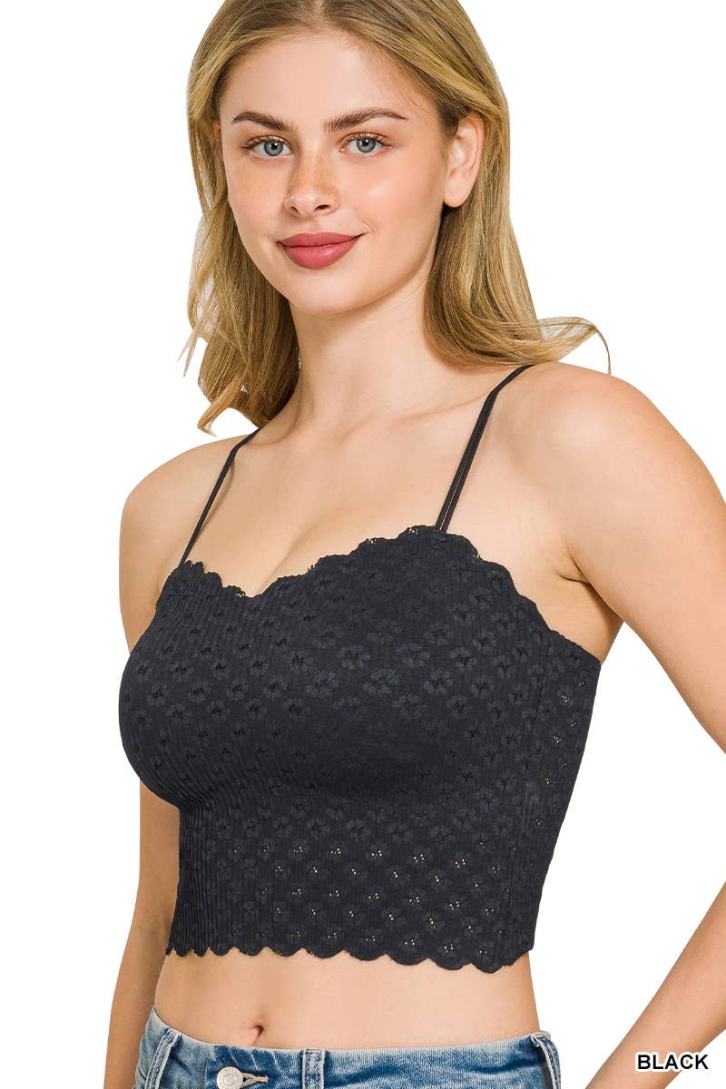 Seamless Lace Bralette With Bra Pads
