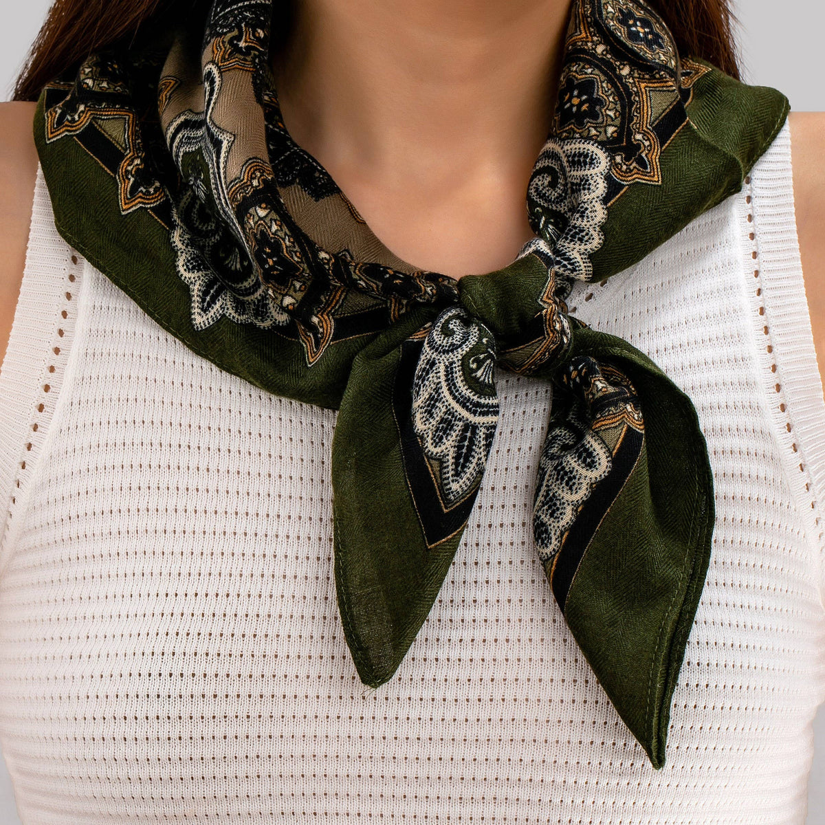 Vintage Botanical Floral Paisley Square Scarf
