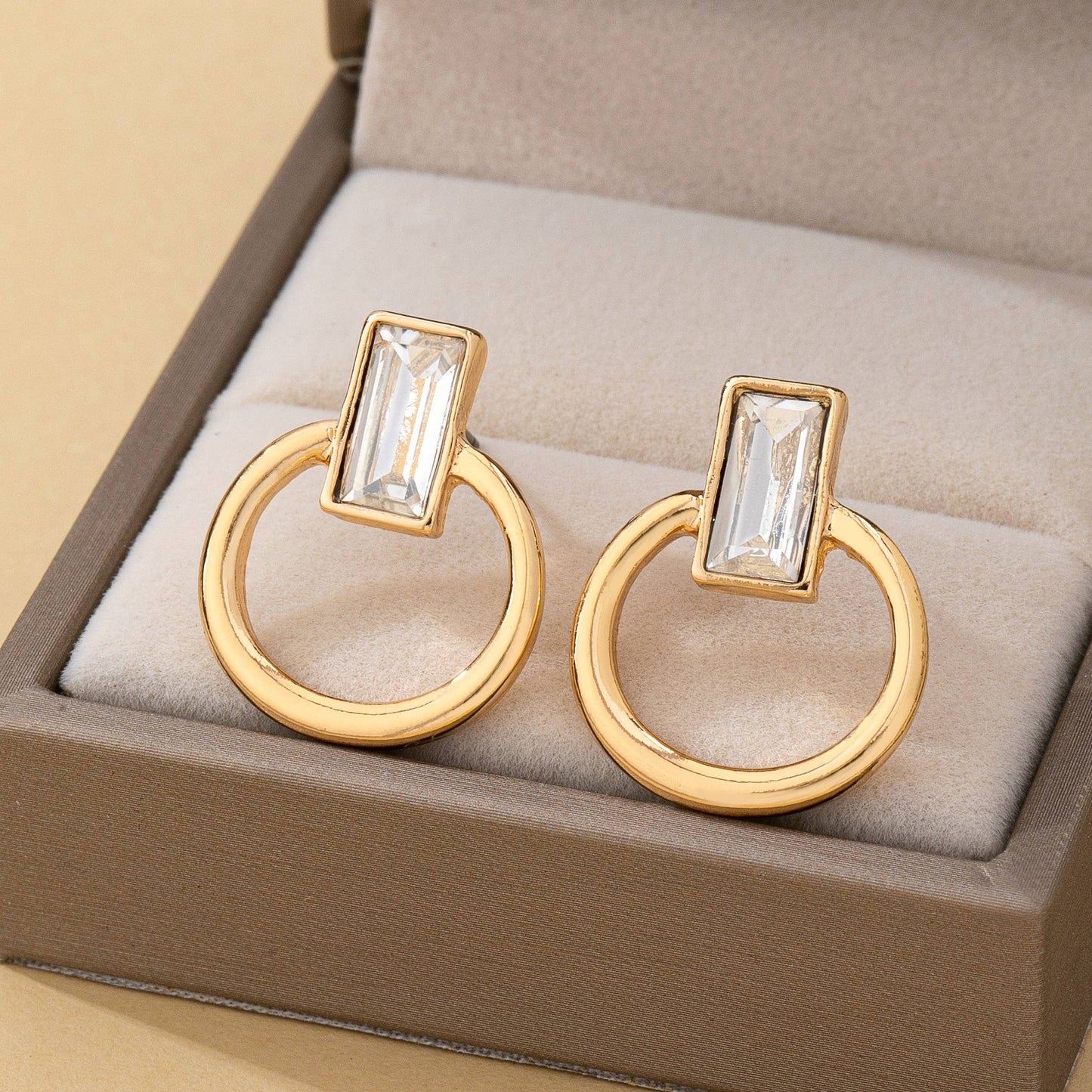 Jacqueline Crystal Cut Door Knocker Earrings
