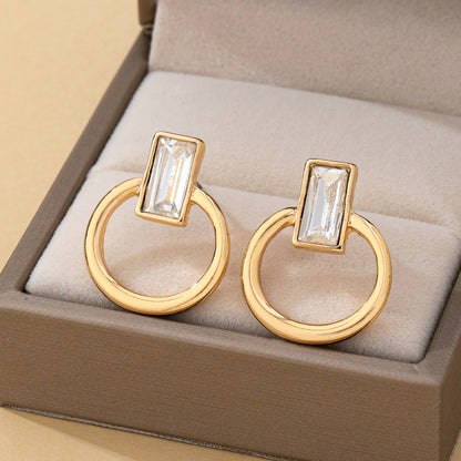 Jacqueline Crystal Cut Door Knocker Earrings