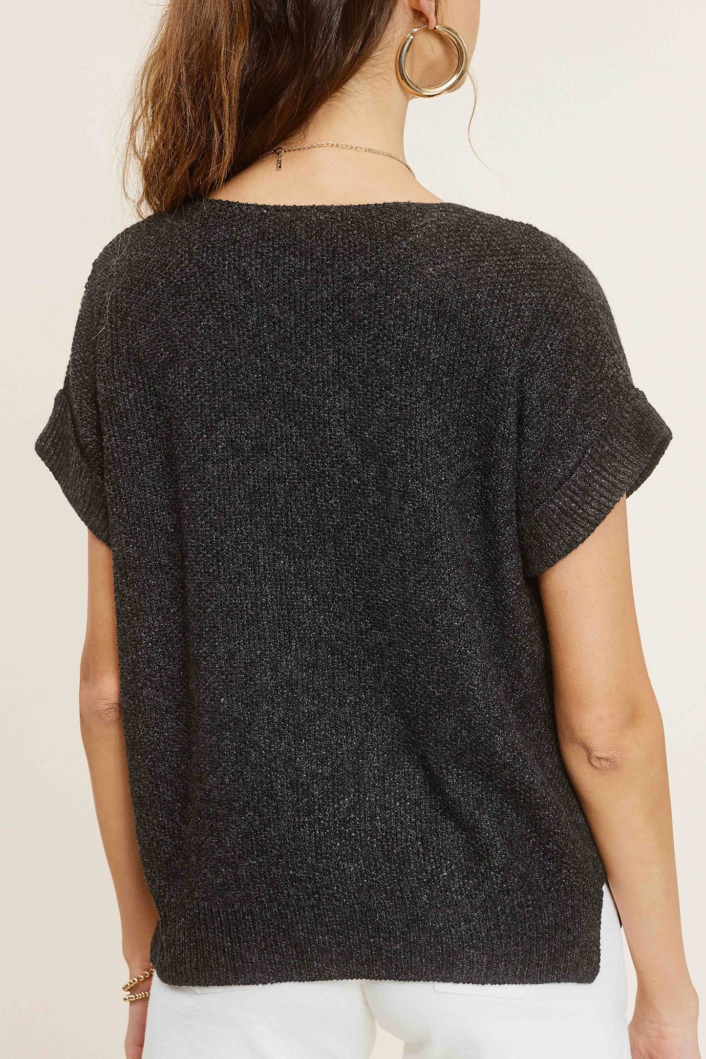 Soft Lightweight Loose Fit Textured Pullover Sweater