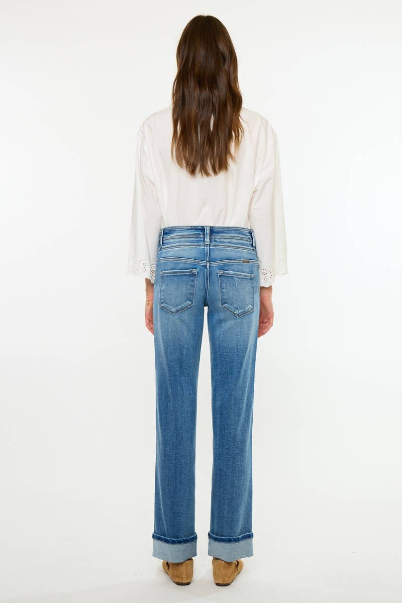 Mid Rise True Straight Jeans