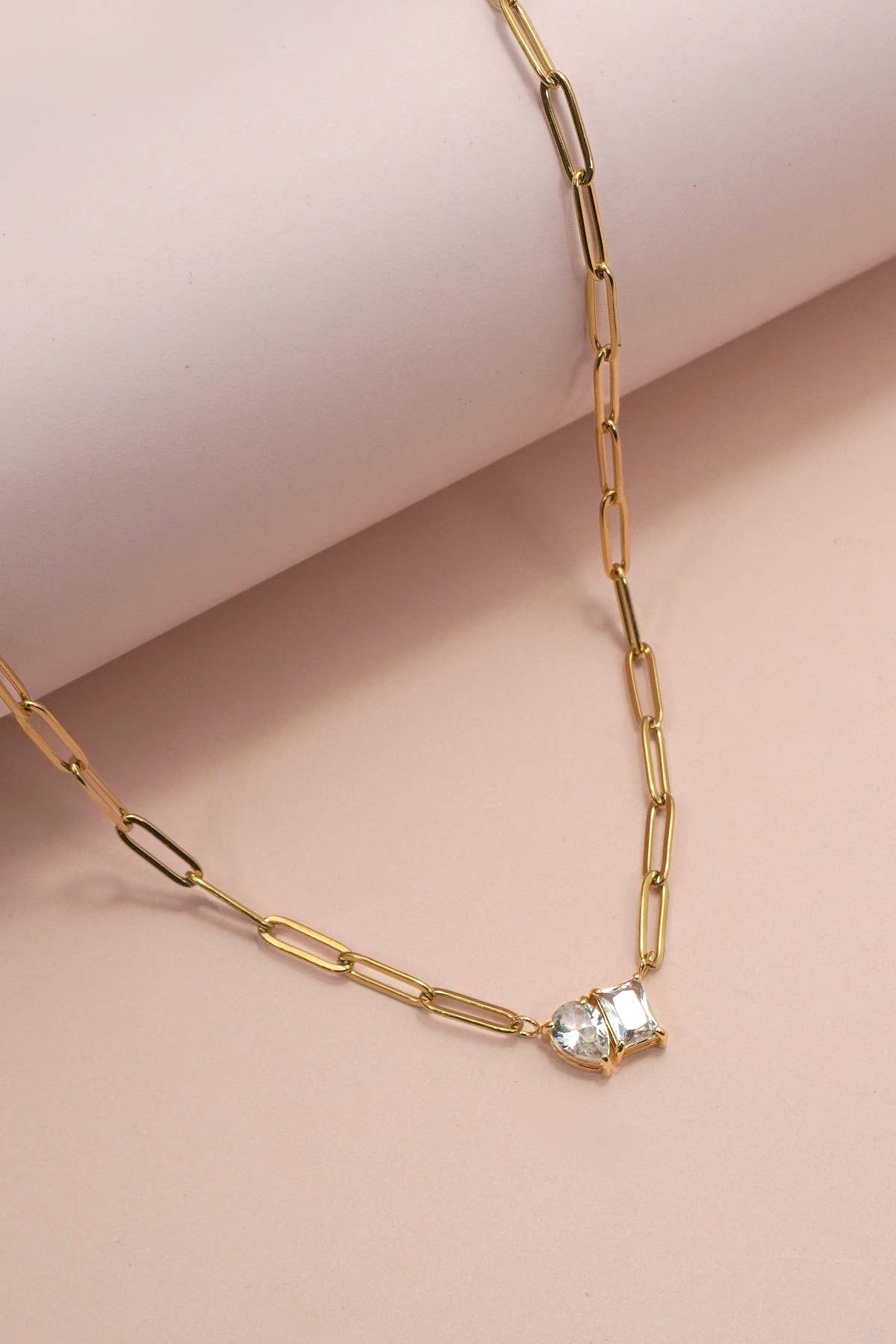 Heather 18K Stainless Steel Tarnish Free Rhinestone Necklace