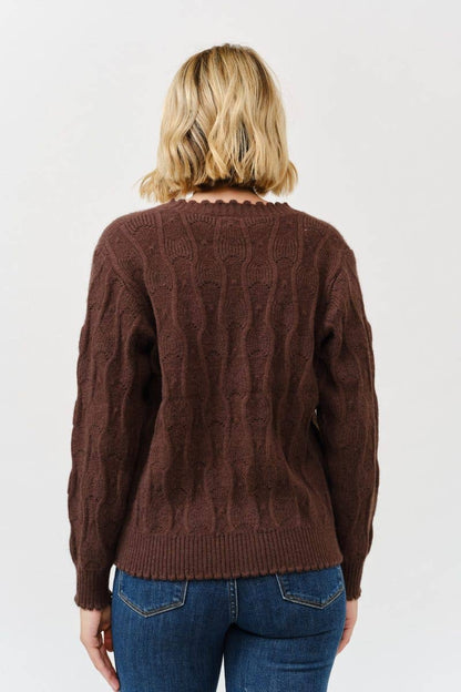 V Neck Golden Button Up Cardigan