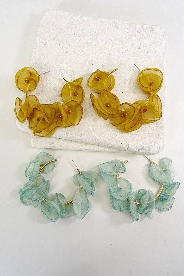 Lani Hoop Sheer Fabric Earrings