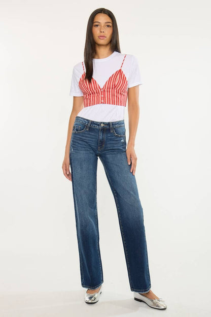 Mid Rise Wide Leg Denim