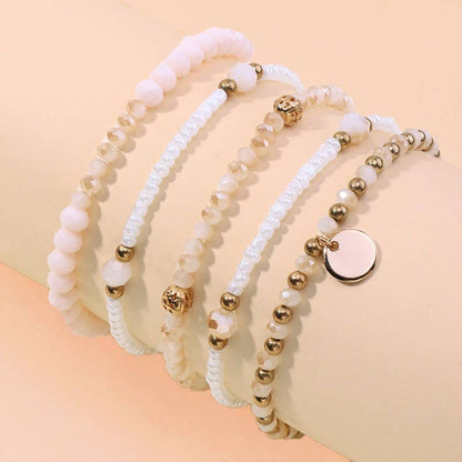 PALOMA MULTILAYER BEADED CHAIN DISC CHARM BRACELET
