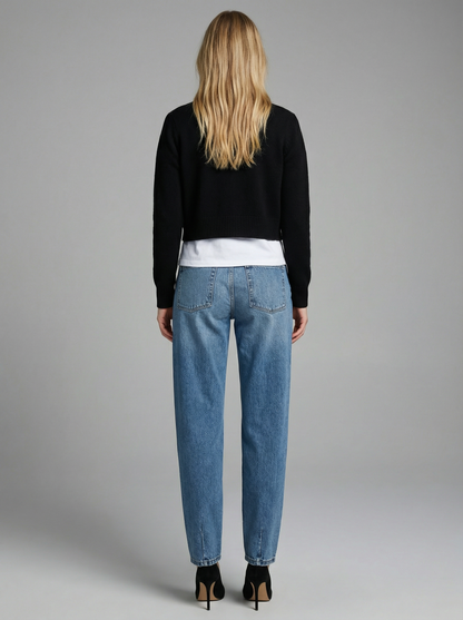 Tapered Mid Rise Wide Baggy Jean