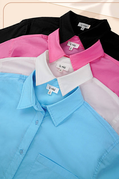 Classic Collared Button Down Poplin Shirts