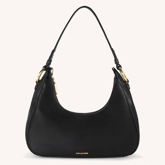 Mira & Moss Ava Shoulder Bag - Black - Whimsical Details - ["bag","crescent bag","handbag","shoulder bag"]