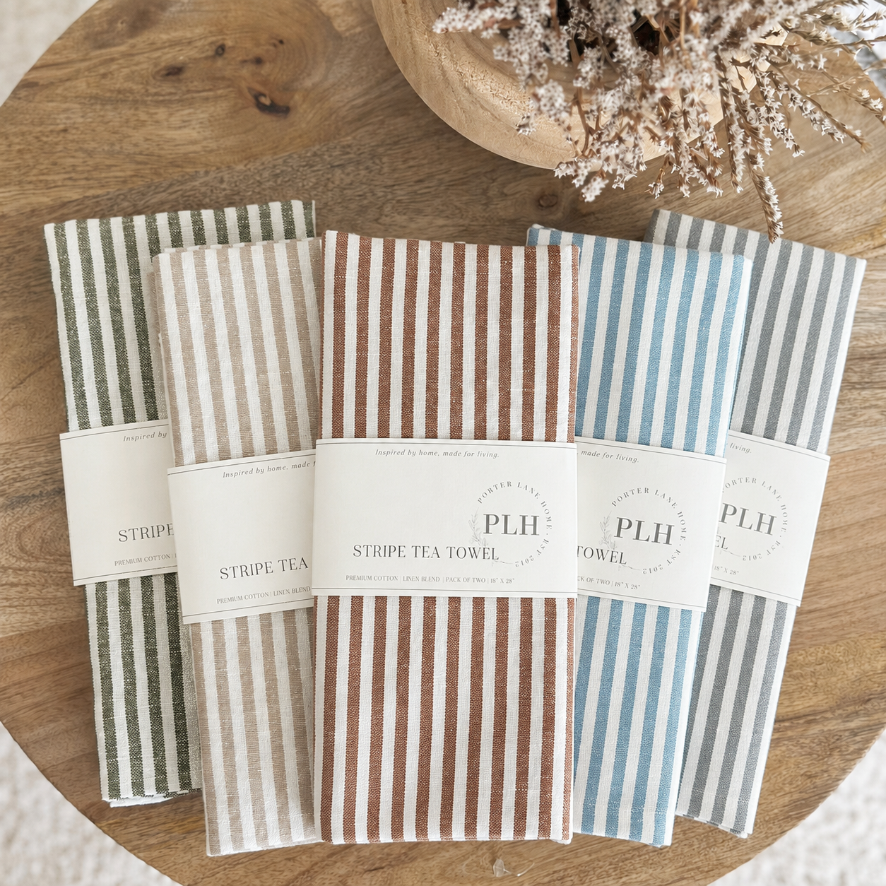 Stripe Tea Towel Set - Whimsical Details - ["dish towel","hand towel","tea towel","towels"]