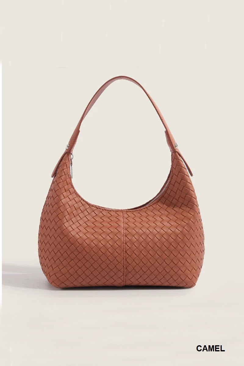 Woven weave underarm shoulder bag - Whimsical Details - ["bag","handbag","vegan leather","woven purse"]
