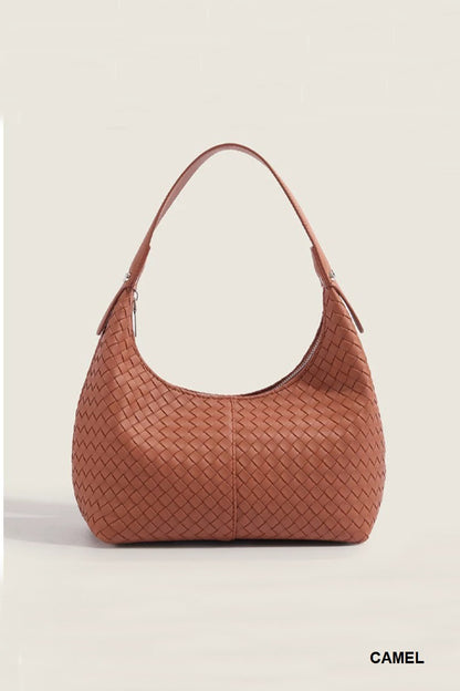 Woven weave underarm shoulder bag - Whimsical Details - ["bag","handbag","vegan leather","woven purse"]