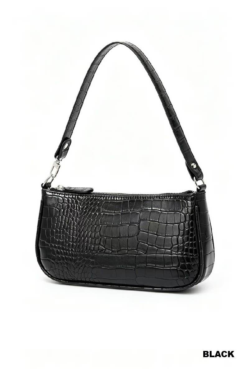 Crocodile Pattern Clutch Shoulder Tote