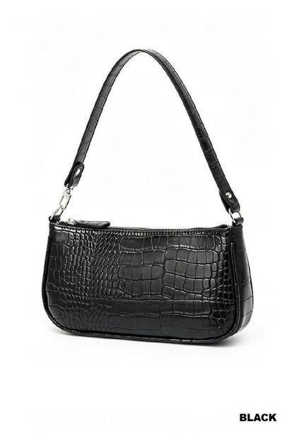 Crocodile Pattern Clutch Shoulder Tote