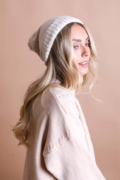 Cozy Boucle Pom Beanie – Perfect for Fall & Winter Warmth - Whimsical Details - []