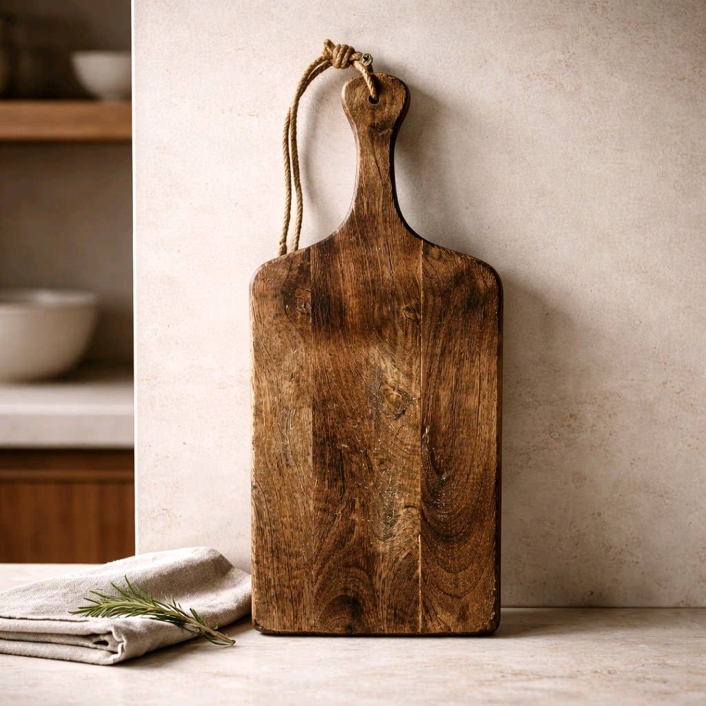 Dark Wood Rectangle Chopping Board 17x7x0.5in