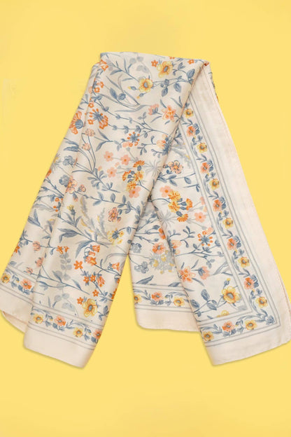 Floral Flower Silk Finish Bandana Scarf