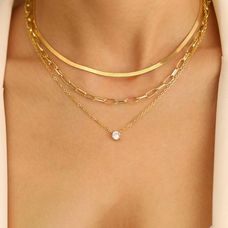 OPHELIA 18K STAINLESS STEEL TARNISH FREE LAYERED NECK