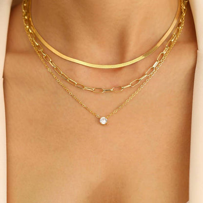 OPHELIA 18K STAINLESS STEEL TARNISH FREE LAYERED NECK