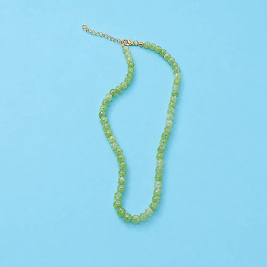 Jessica Natural Agate Glass Semi Precious Bead Necklace