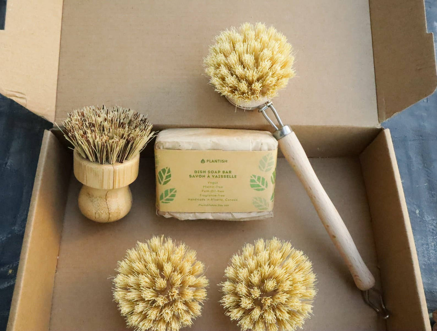 Sisal Dish Brush - Whimsical Details - ["bamboo","pot scrubber"]