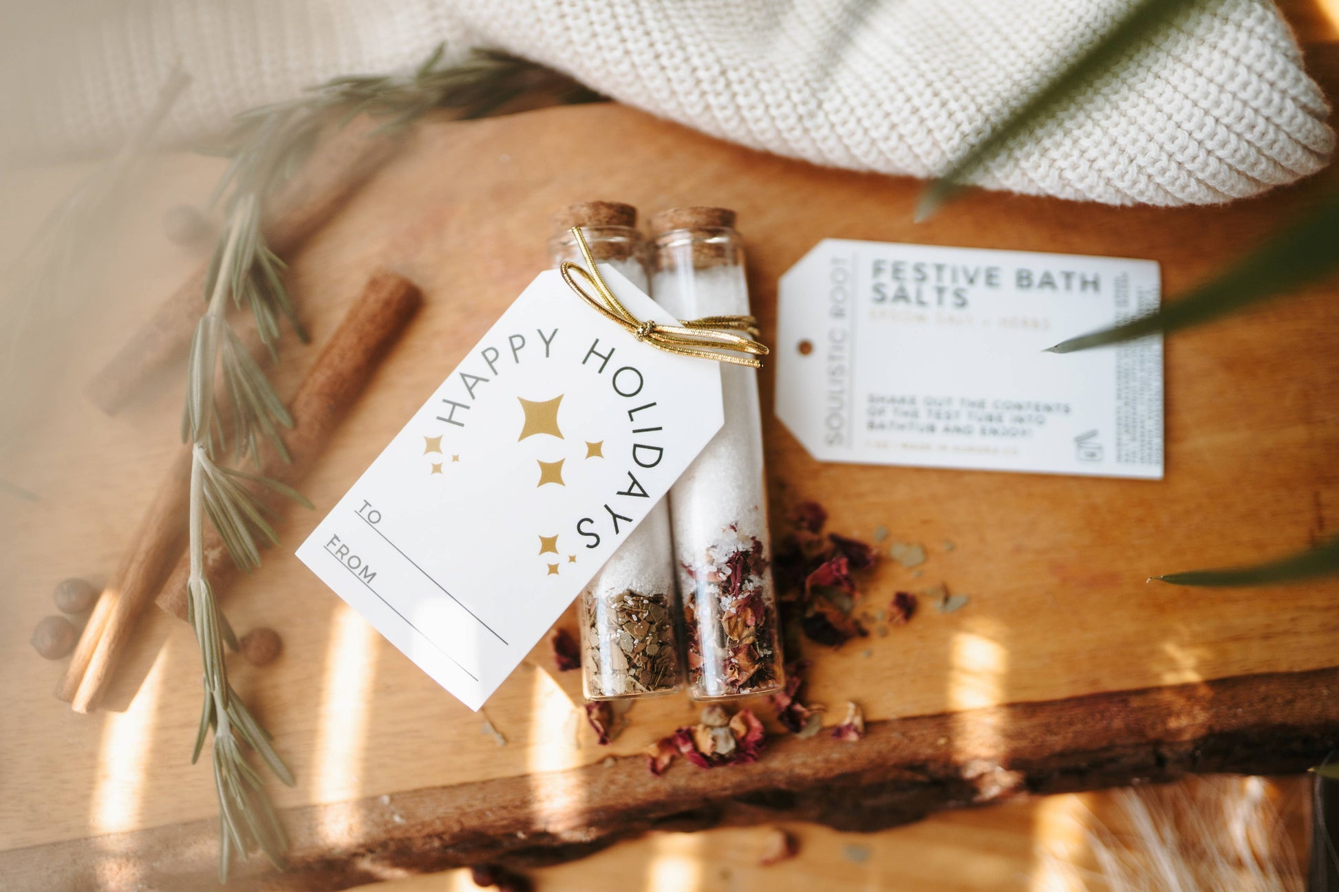 Festive Bath Salts -Stocking Stuffers & Christmas Ornaments - Whimsical Details - []