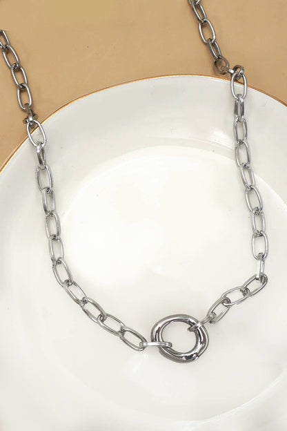 STELLA 18K STAINLESS STEEL TARNISH FREE OVAL NECKLACE - Whimsical Details - ["gold","necklace","oval necklace"]