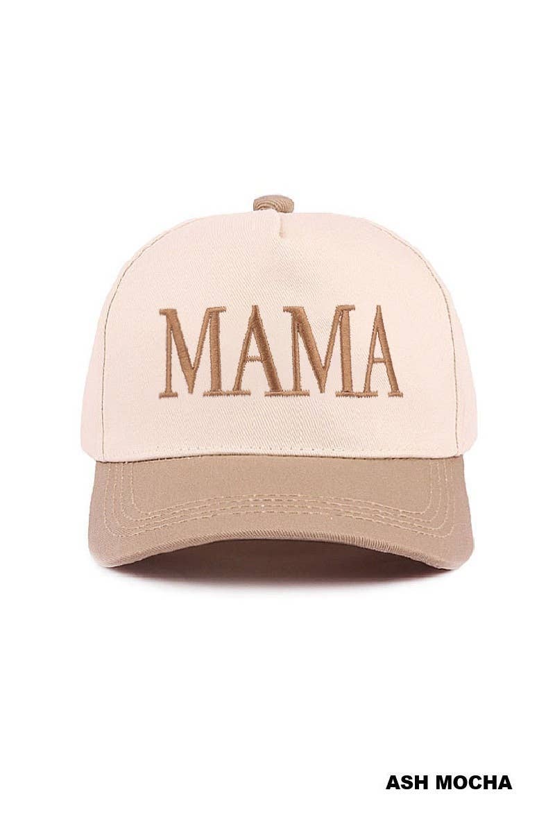 Mama Two Tone Canvas Cotton Cap - Whimsical Details - ["Baseball Cap","mama","mom","mothers day"]