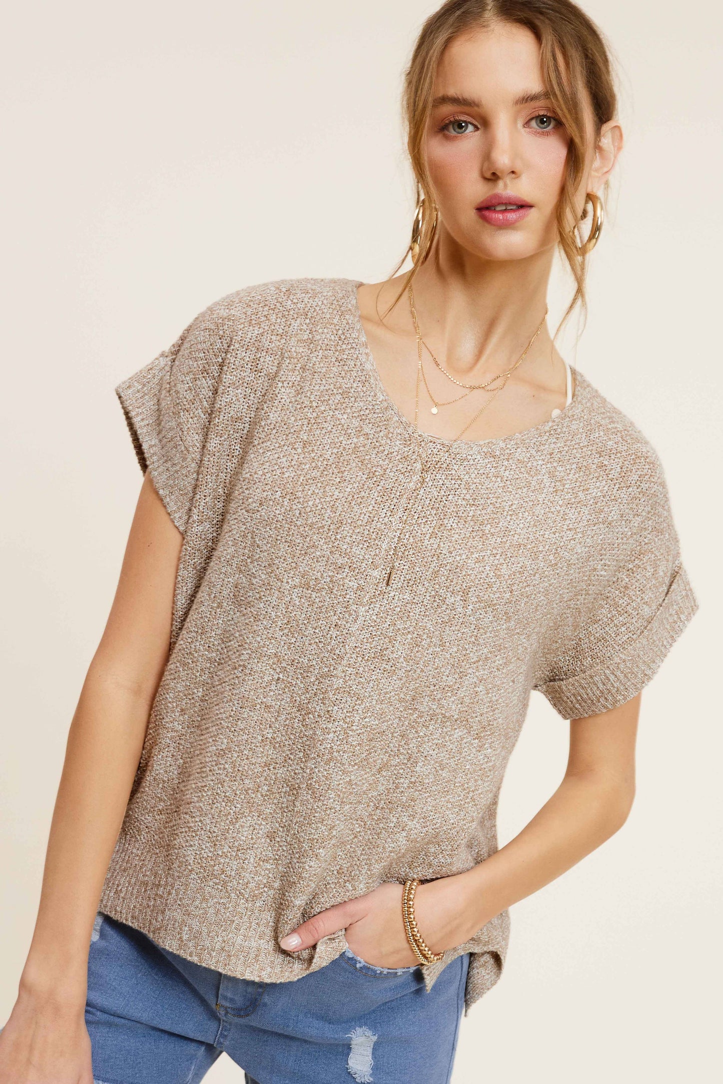 Soft Lightweight Loose Fit Textured Pullover Sweater