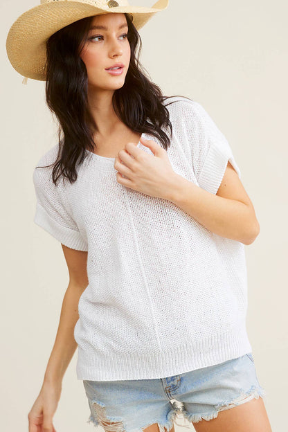 Soft Lightweight Loose Fit Textured Pullover Sweater