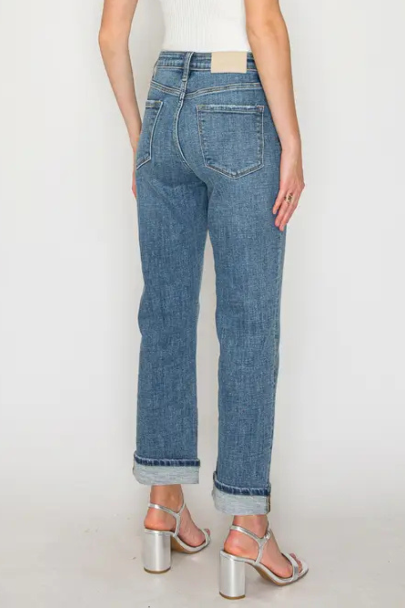 Tummy Control High Rise Slim Straight Jeans