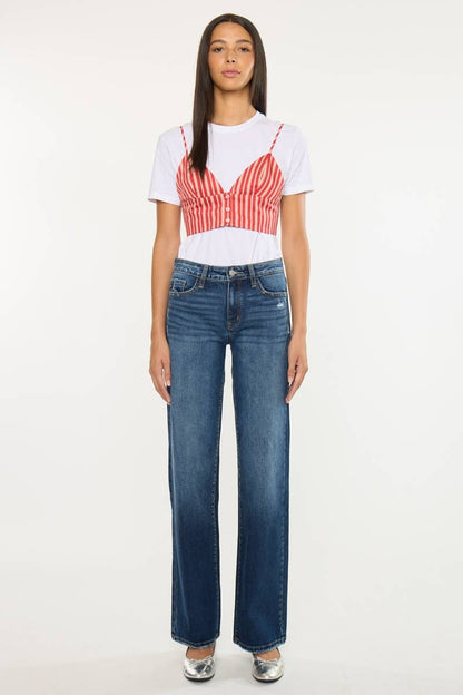 Mid Rise Wide Leg Denim